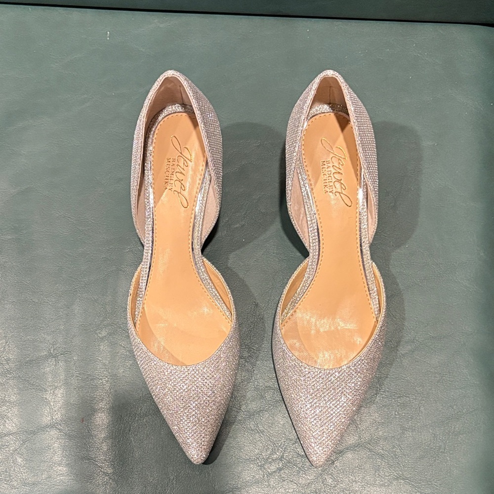 Badgley Mischka Glittering Silver Heels